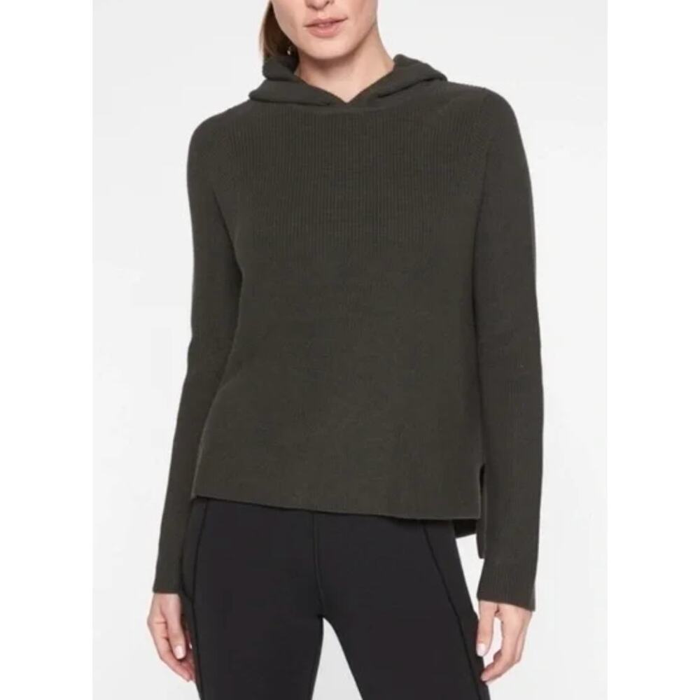 Athleta Size Small Rest Day Cotton Hoodie Sweater Mushroom Color